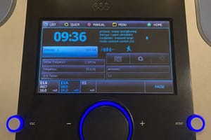 Russian muscle-strengthening stimulation settings used during my knee physiotherapy session
